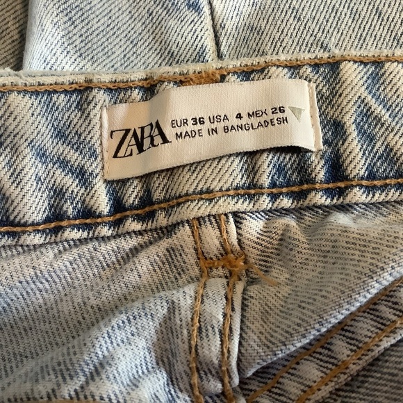 ZARA Stonewashed High-Rise Straight Leg Jeans Women’s Size 4 - Picture 6 of 10